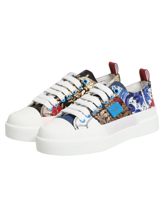 Zapatillas bajas multicolor de patchwork de Dolce & Gabbana - Image 5