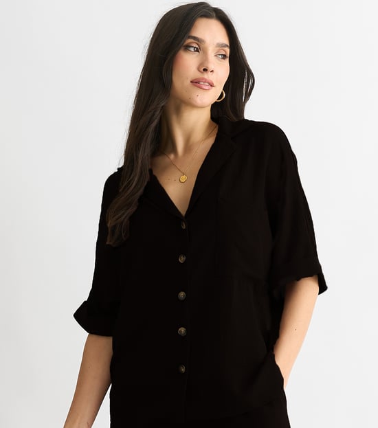 Camisa oversize negra Air Flow - Image 2
