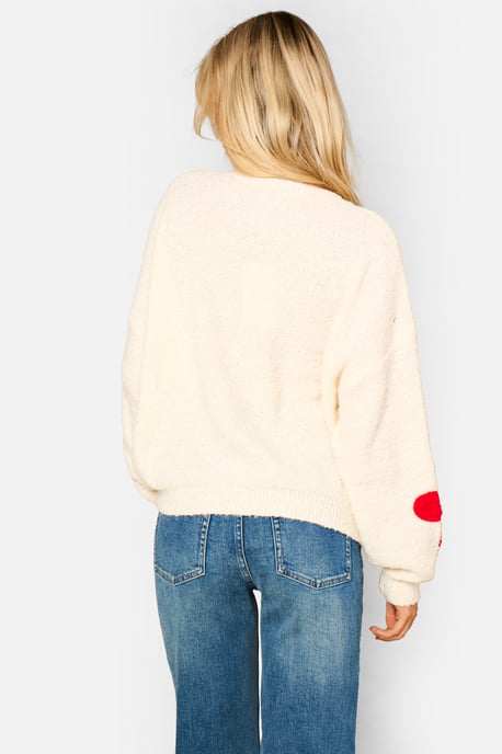 Jersey de punto con flores en 3D de ganchillo color crema - Image 4
