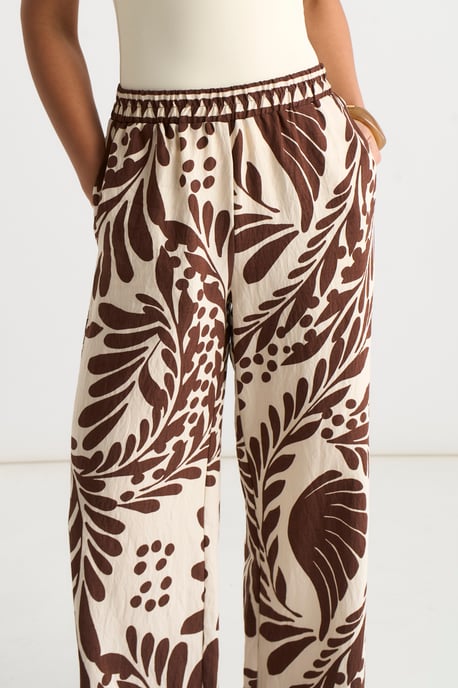 Pantalones elásticos con estampado de borde de chocolate - Image 2