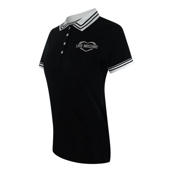Polo Negro Con Logo De Corazón Plateado De Love Moschino - Image 2