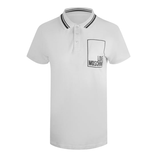 Polo Blanco Con Logo Pequeño De Love Moschino - Image 1