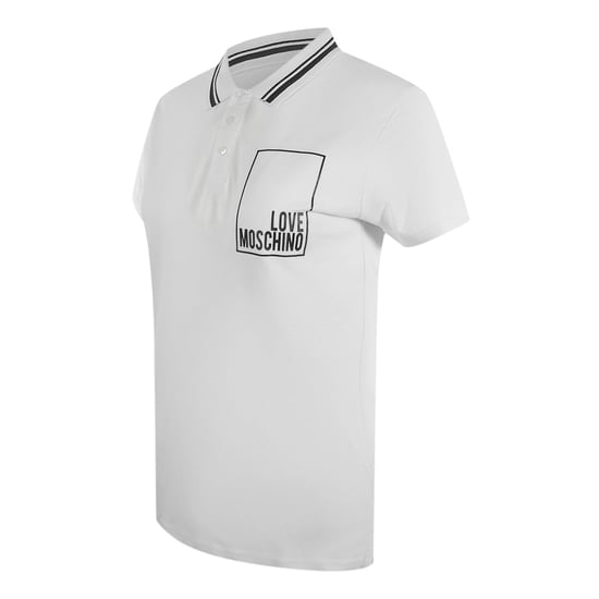 Polo Blanco Con Logo Pequeño De Love Moschino - Image 2