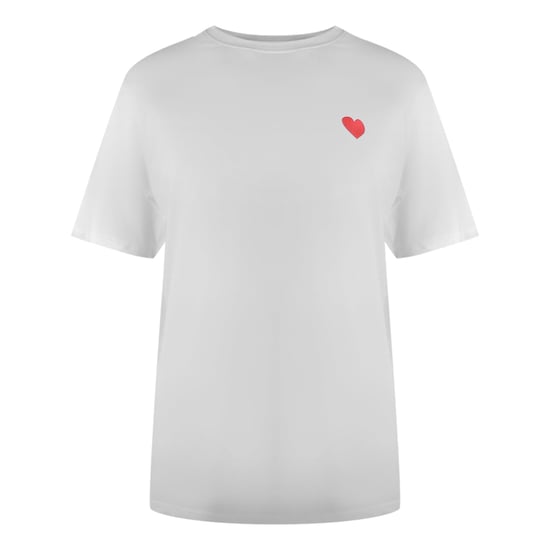 Camiseta Blanca Con Logo De Corazón Rojo Pequeño De Love Moschino - Image 2