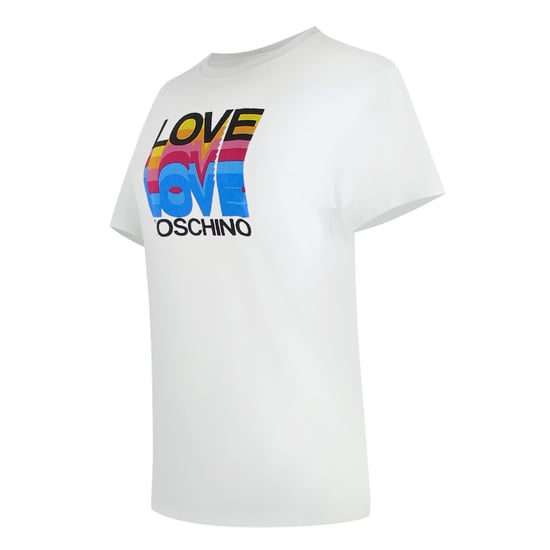 Camiseta Blanca Con Logo En Capas De Love Moschino - Image 2