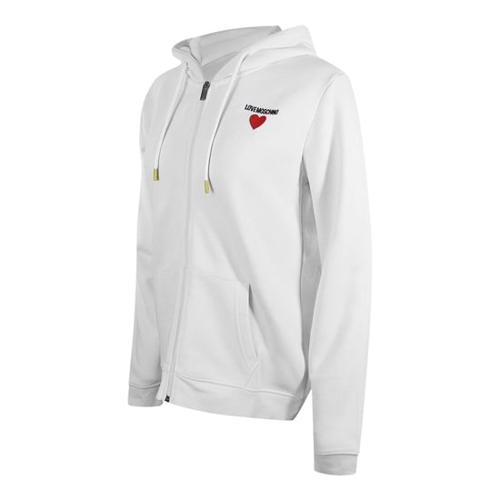 Sudadera Con Capucha Blanca Con Cremallera Y Logo De Corazón Pequeño De Love Moschino - Image 2