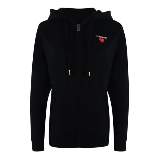 Sudadera Con Capucha Negra Con Cremallera Y Logo De Corazón Pequeño Y Llamativo De Love Moschino - Image 1