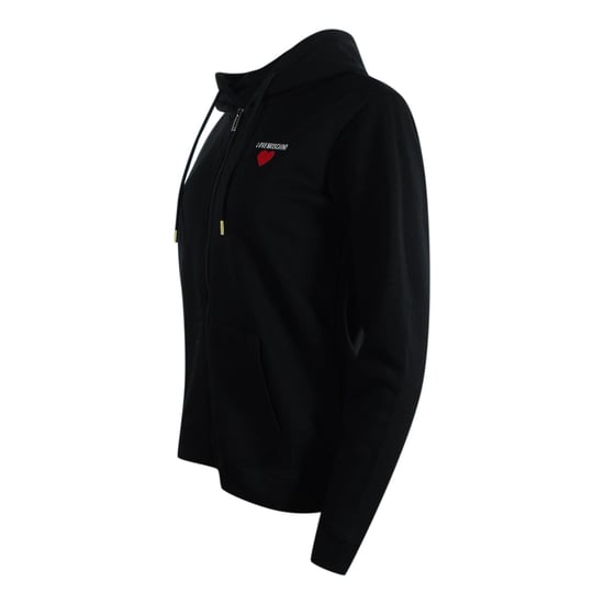 Sudadera Con Capucha Negra Con Cremallera Y Logo De Corazón Pequeño Y Llamativo De Love Moschino - Image 2