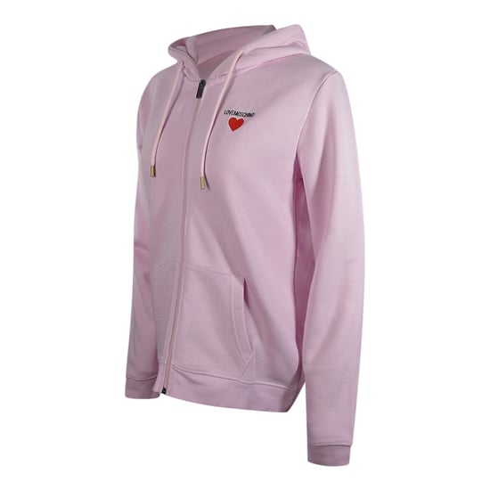 Sudadera Con Capucha Rosa Con Cremallera Y Logo De Corazón Pequeño De Love Moschino - Image 2