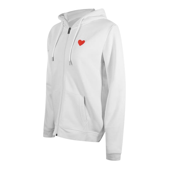 Sudadera Blanca Con Cremallera Y Logo De Corazón Rojo Pequeño De Love Moschino - Image 2