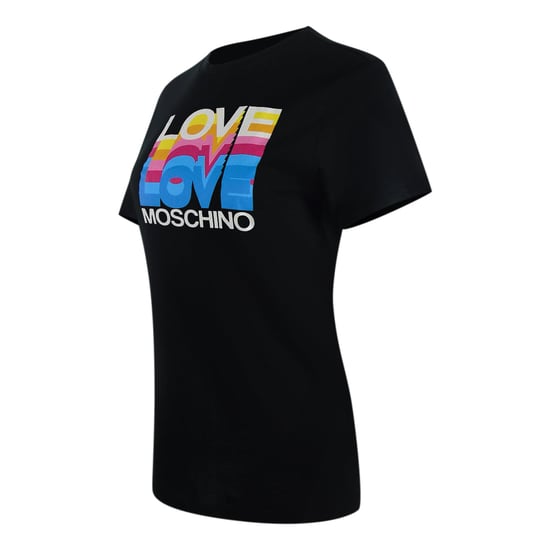 Camiseta Negra Con Logo En Capas De Love Moschino - Image 2