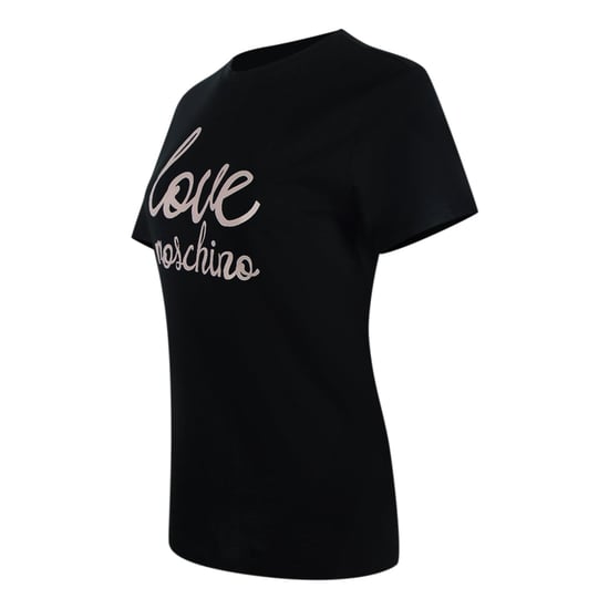Camiseta Negra Con El Logo Rosa Intenso De Love Moschino - Image 1