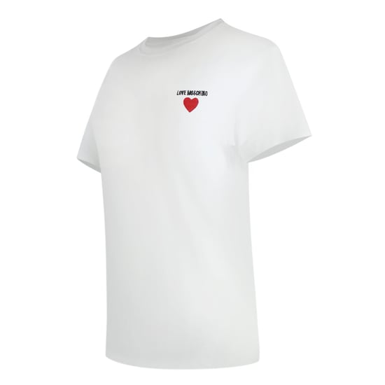 Camiseta Blanca Con Logo De La Firma Y Corazón Pequeño De Love Moschino - Image 2