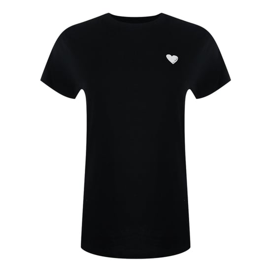 Camiseta Negra Con Logo De Corazón Blanco Pequeño De Love Moschino - Image 1