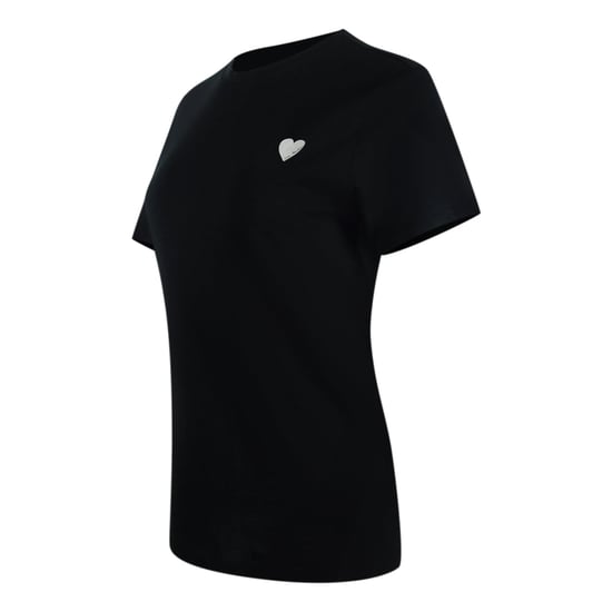 Camiseta Negra Con Logo De Corazón Blanco Pequeño De Love Moschino - Image 2