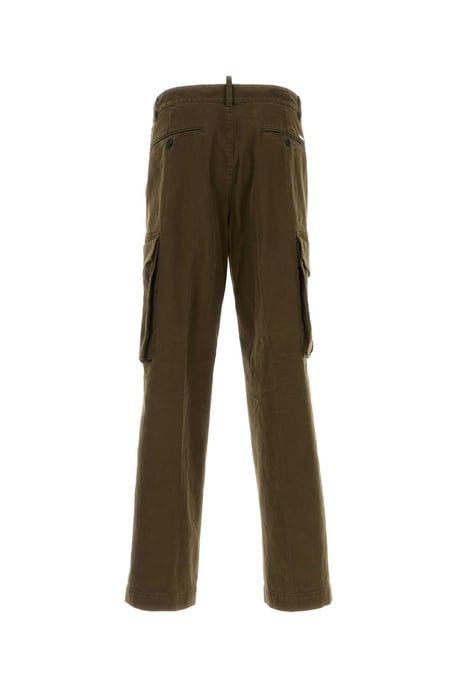 Pantalón cargo holgado de algodón elástico verde oliva - Image 2