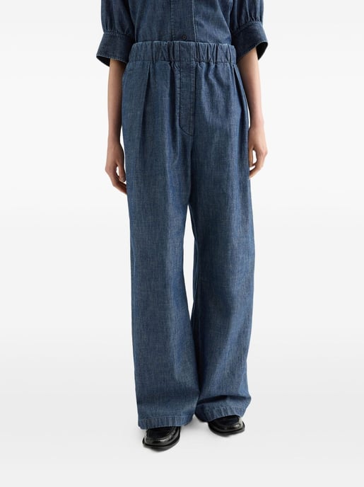 Pantalones de pierna ancha de algodón - Image 1