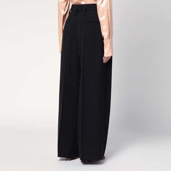 Pantalones Negros Amplios en Mezcla de Seda - Image 2