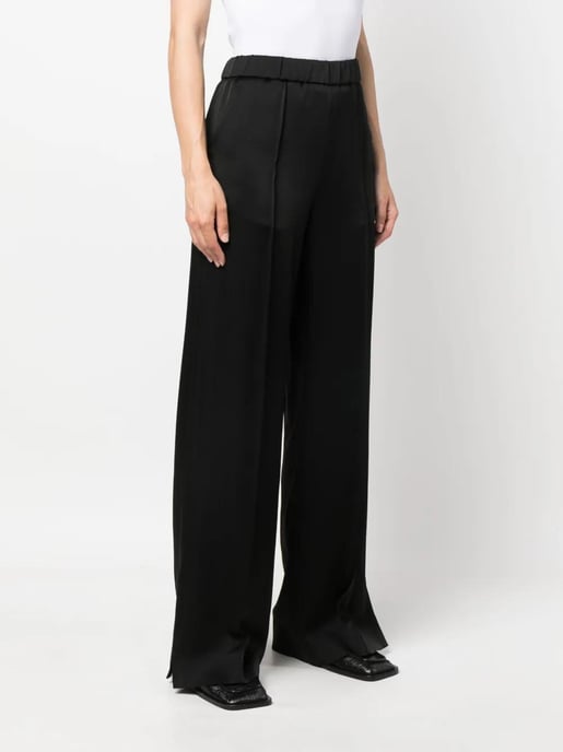 Pantalones de pierna ancha con acabado satinado - Image 3
