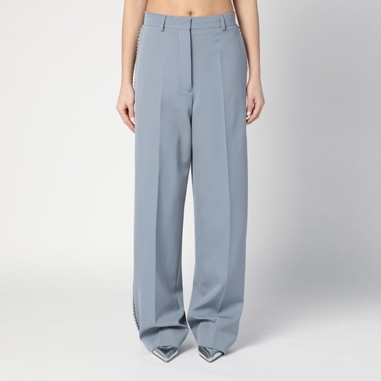 Pantalones de pierna ancha Falabella en gris claro con cadena - Image 1