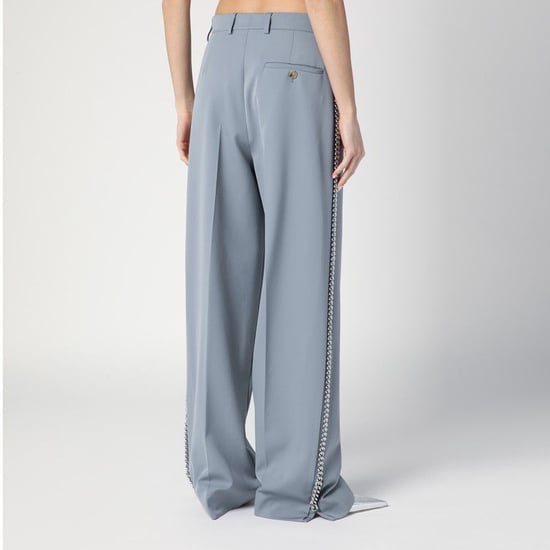 Pantalones de pierna ancha Falabella en gris claro con cadena - Image 2