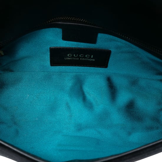 Bolso de hombro de terciopelo matelassé con lentejuelas y logo GG Marmont mediano de segunda mano - Image 4