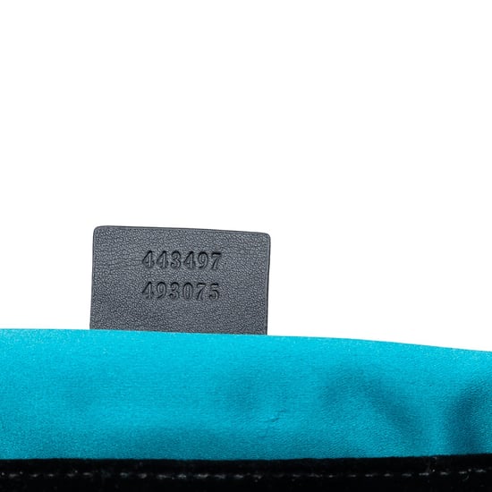 Bolso de hombro de terciopelo matelassé con lentejuelas y logo GG Marmont mediano de segunda mano - Image 5