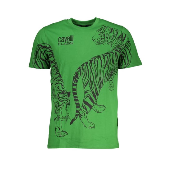 Camiseta de algodón verde para hombre Cavalli Class - Image 1