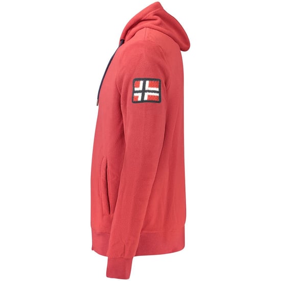 Sudadera con capucha para hombres de poliéster rojo Noruega 1963 - Image 3
