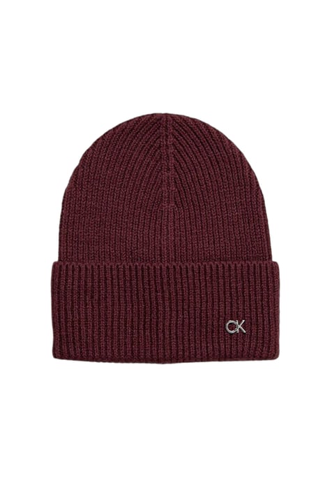 Conjunto de gorro y bufanda de punto acanalado burdeos - Image 2