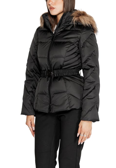 Chaqueta de plumas con capucha negra - Image 2