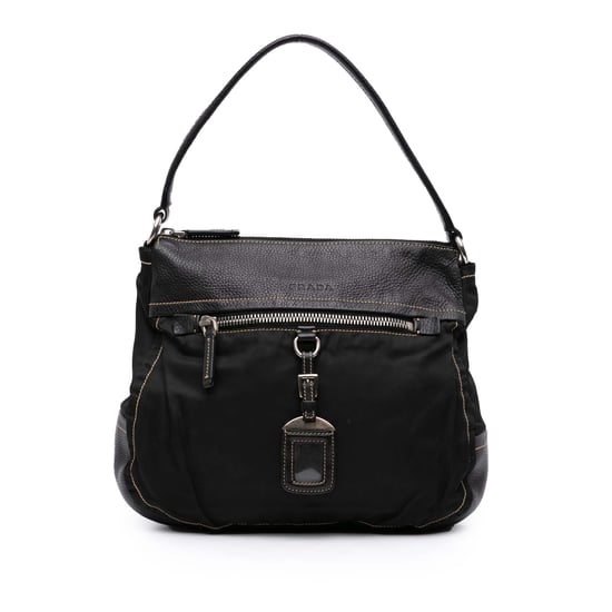 Bolso de hombro de cuero y tessuto de segunda mano - Image 1