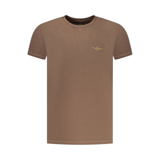 Camiseta de Hombre de Algodón Marrón Aeronautica Militare - Image 1