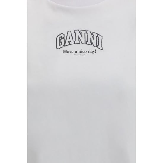 Camiseta de algodón blanca Ganni - Image 3