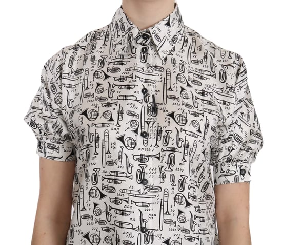 Camisa de seda con estampado de instrumentos musicales - Image 2