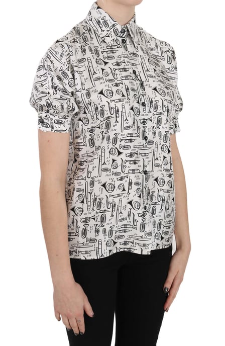 Camisa de seda con estampado de instrumentos musicales - Image 5