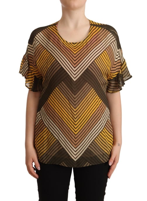 Blusa de Seda con Estampado de Chevron - Image 1