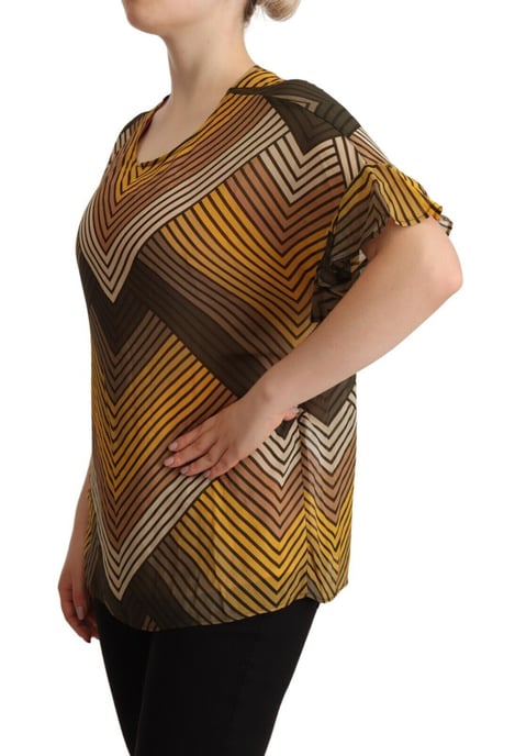 Blusa de Seda con Estampado de Chevron - Image 3