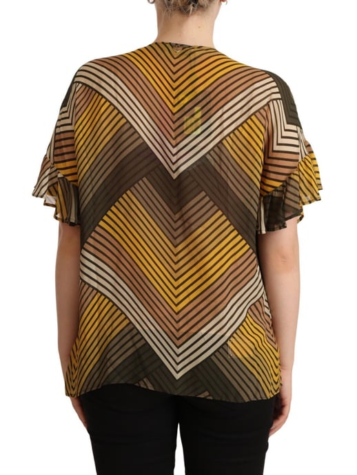 Blusa de Seda con Estampado de Chevron - Image 4