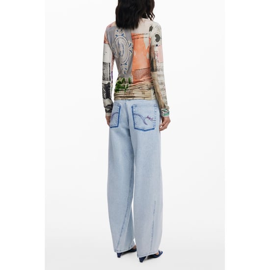 Camiseta de mujer Desigual de viscosa beige - Image 2