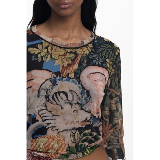 Camiseta de Mujer Desigual Negra de Poliéster - Image 3