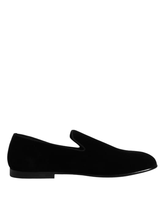 Mocasines Formales Dolce & Gabbana en Terciopelo Negro - Image 1