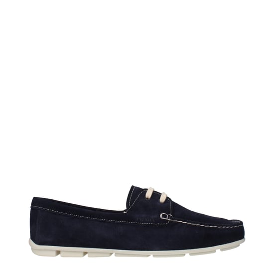 Mocasines Prada de cuero azul sin cordones - Image 1