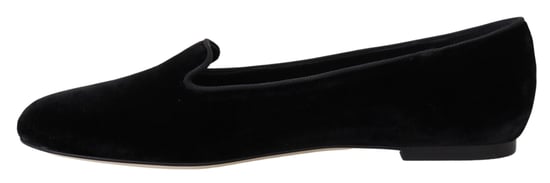 Zapatillas planas de terciopelo negro Dolce & Gabbana - Image 2