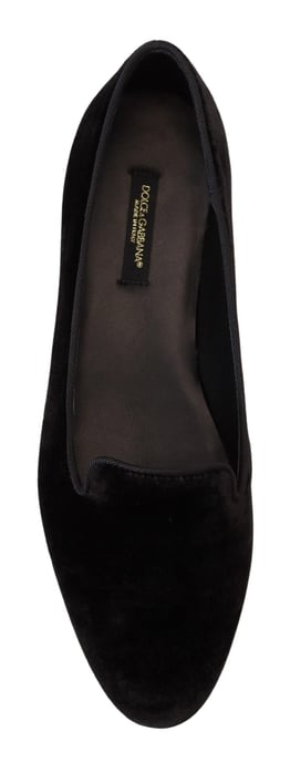 Zapatillas planas de terciopelo negro Dolce & Gabbana - Image 3