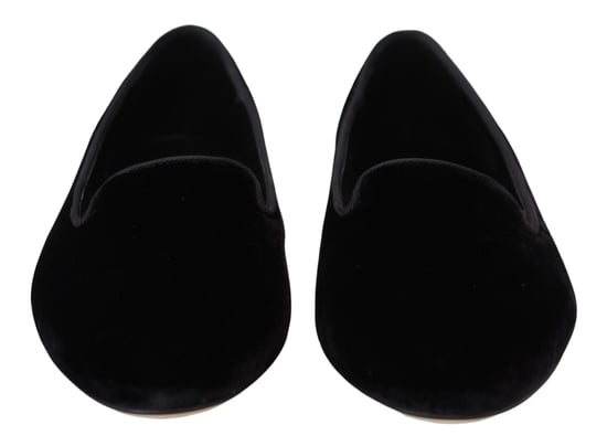 Zapatillas planas de terciopelo negro Dolce & Gabbana - Image 4