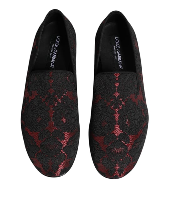 Mocasines para Hombre Dolce & Gabbana de Jacquard Rojo y Negro - Image 3
