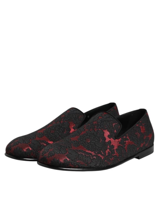 Mocasines para Hombre Dolce & Gabbana de Jacquard Rojo y Negro - Image 4