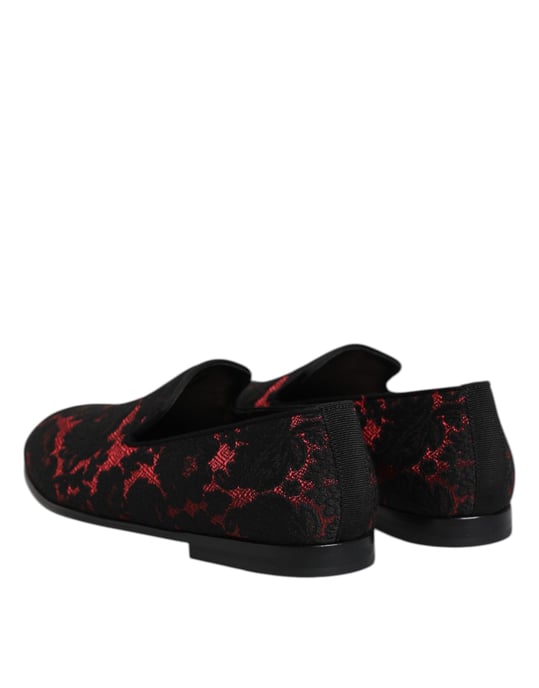 Mocasines para Hombre Dolce & Gabbana de Jacquard Rojo y Negro - Image 5