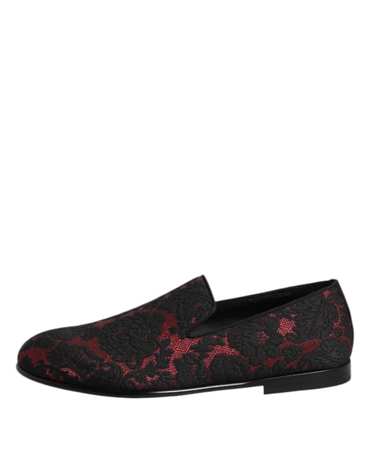 Mocasines para Hombre Dolce & Gabbana de Jacquard Rojo y Negro - Image 6